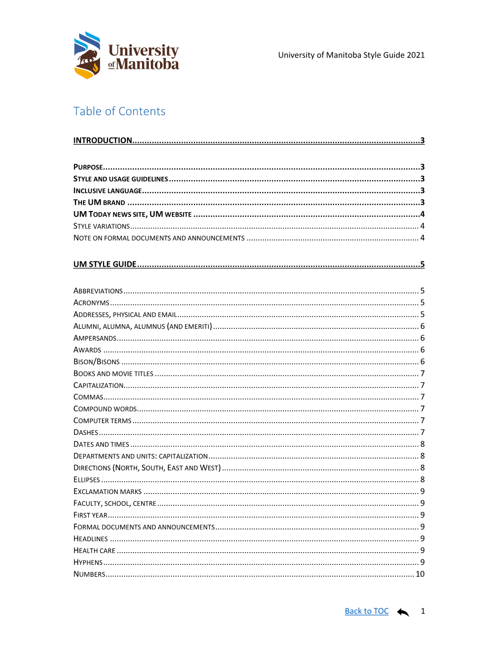 Table of Contents