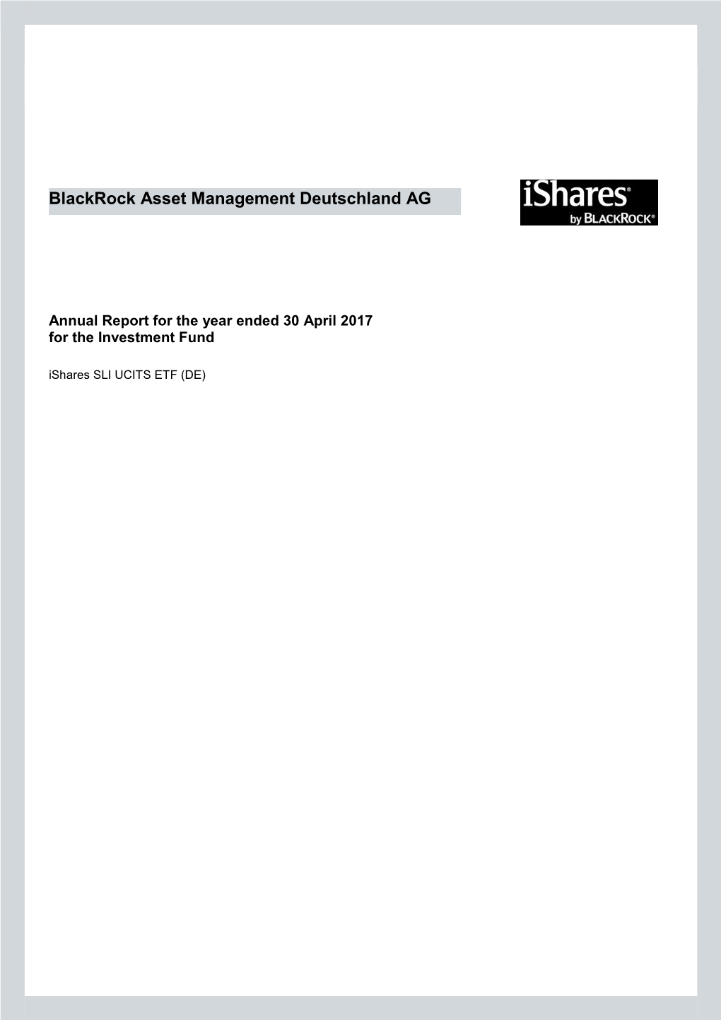 Ishares SLI UCITS ETF (DE)