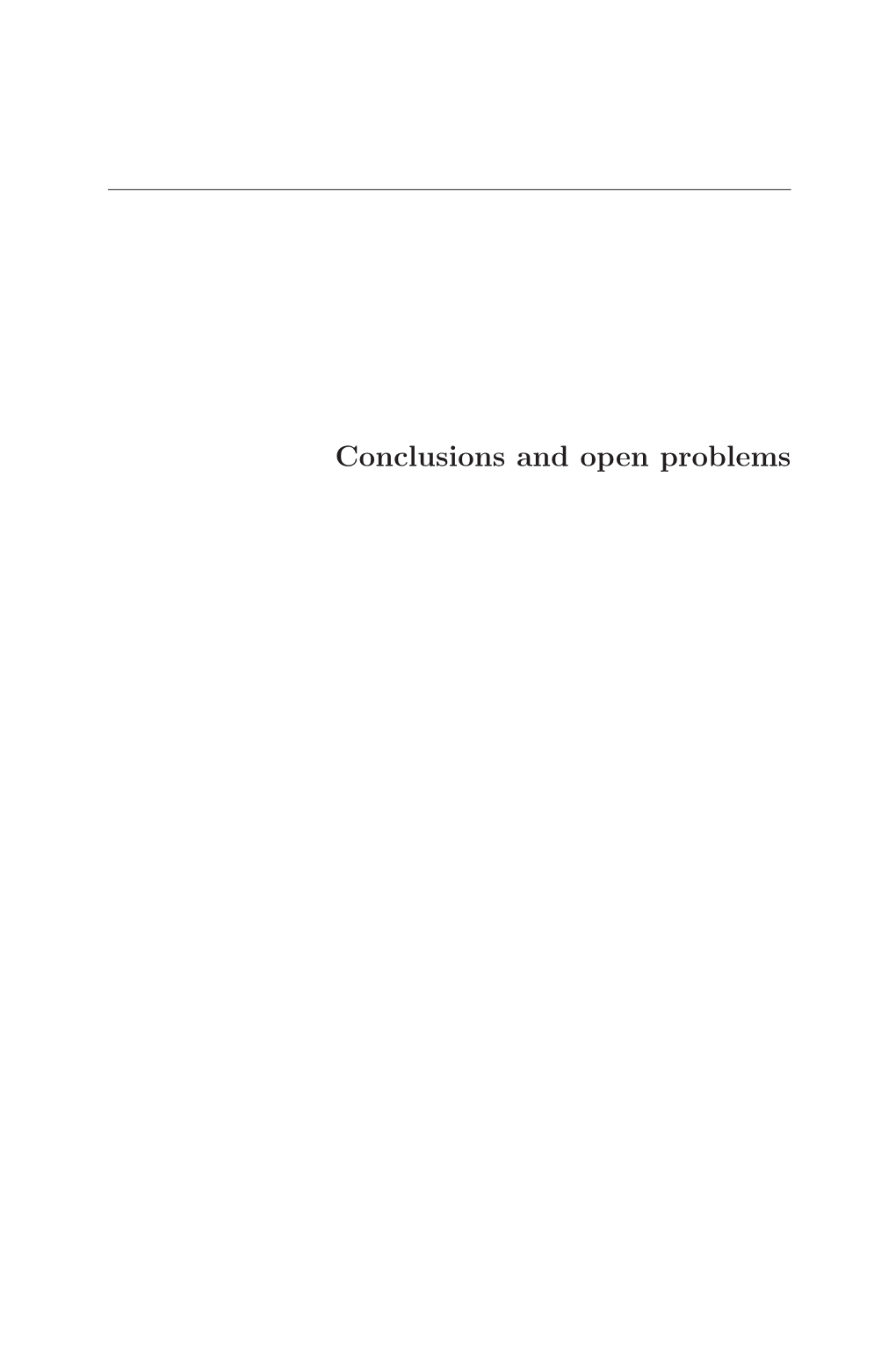 Conclusions and Open Problems Conclusions and Open Problems 905