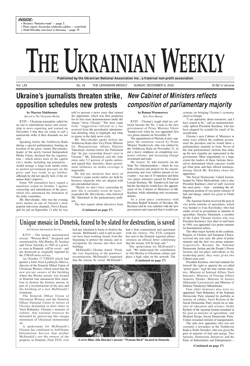 The Ukrainian Weekly 2002, No.49