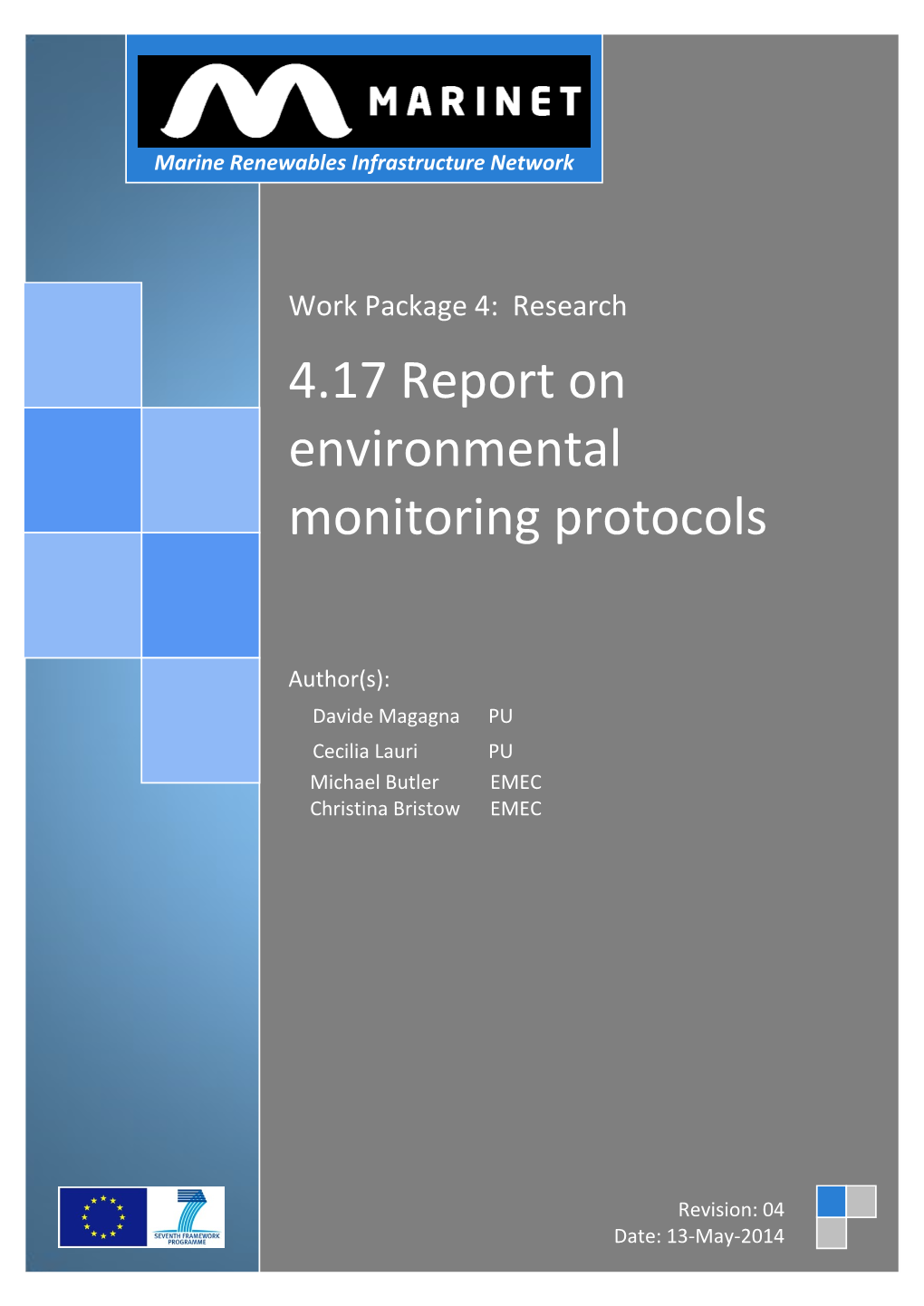 4.17 Report on Environmental Monitoring Protocols