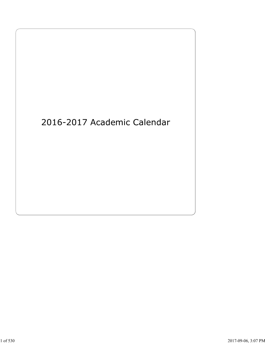 2016-2017 Academic Calendar