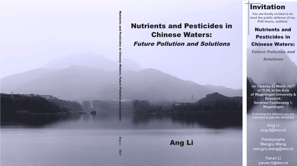 Nutrients and Pesticides in Chinese Waters