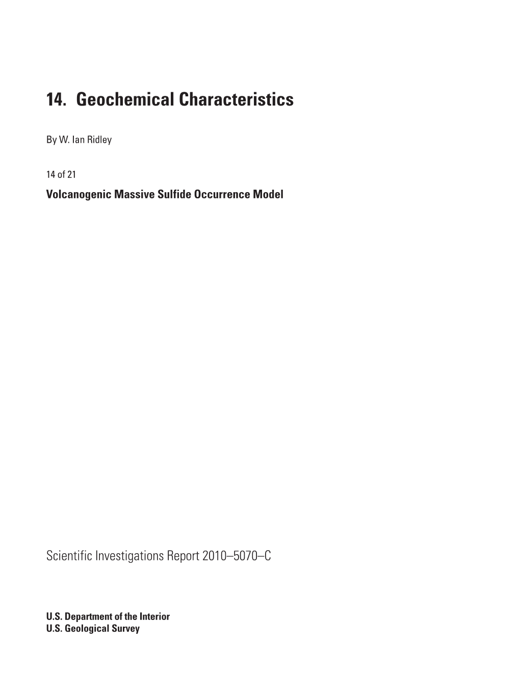 14. Geochemical Characteristics