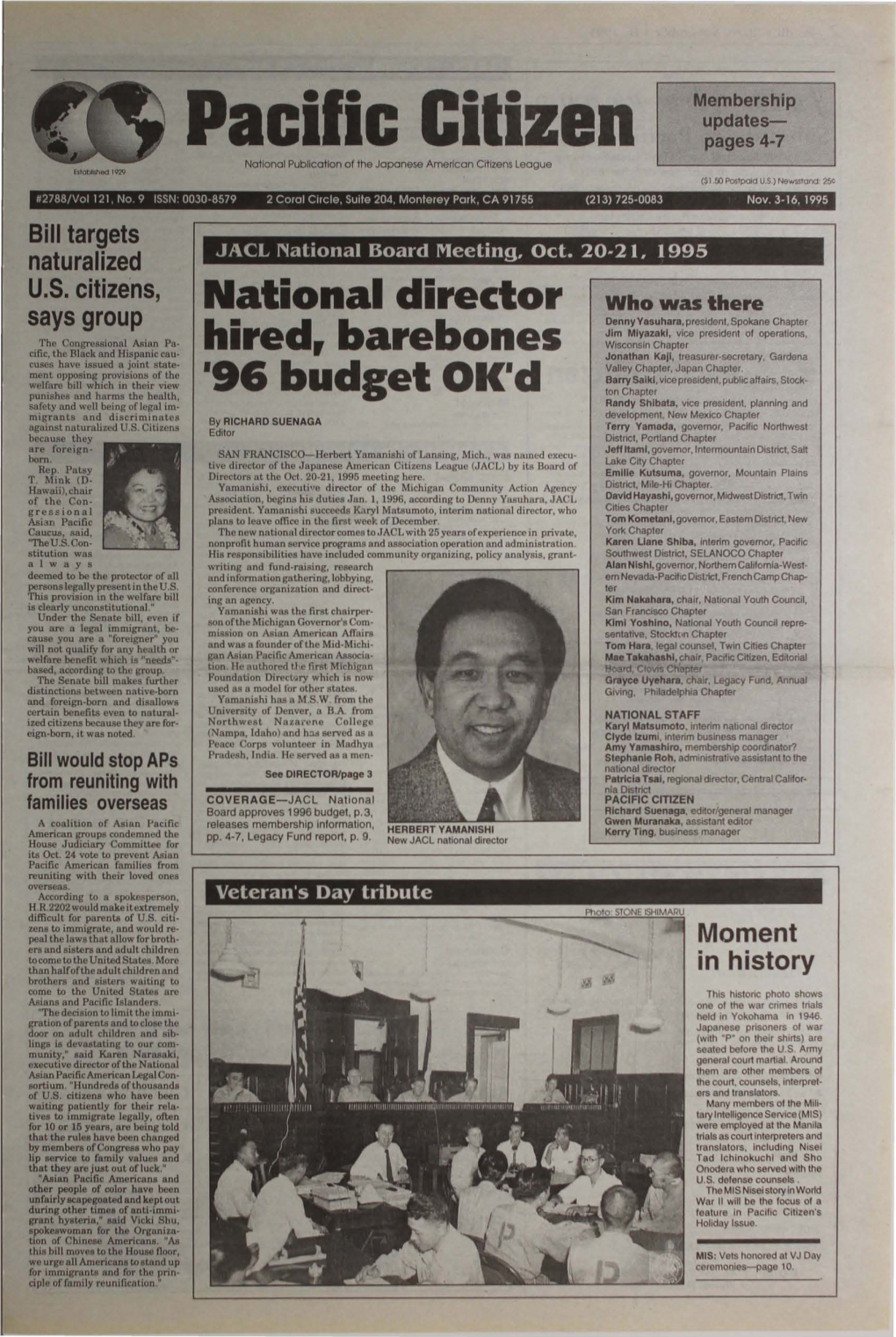 National Director Hired, Barebones 196 Budget Okld