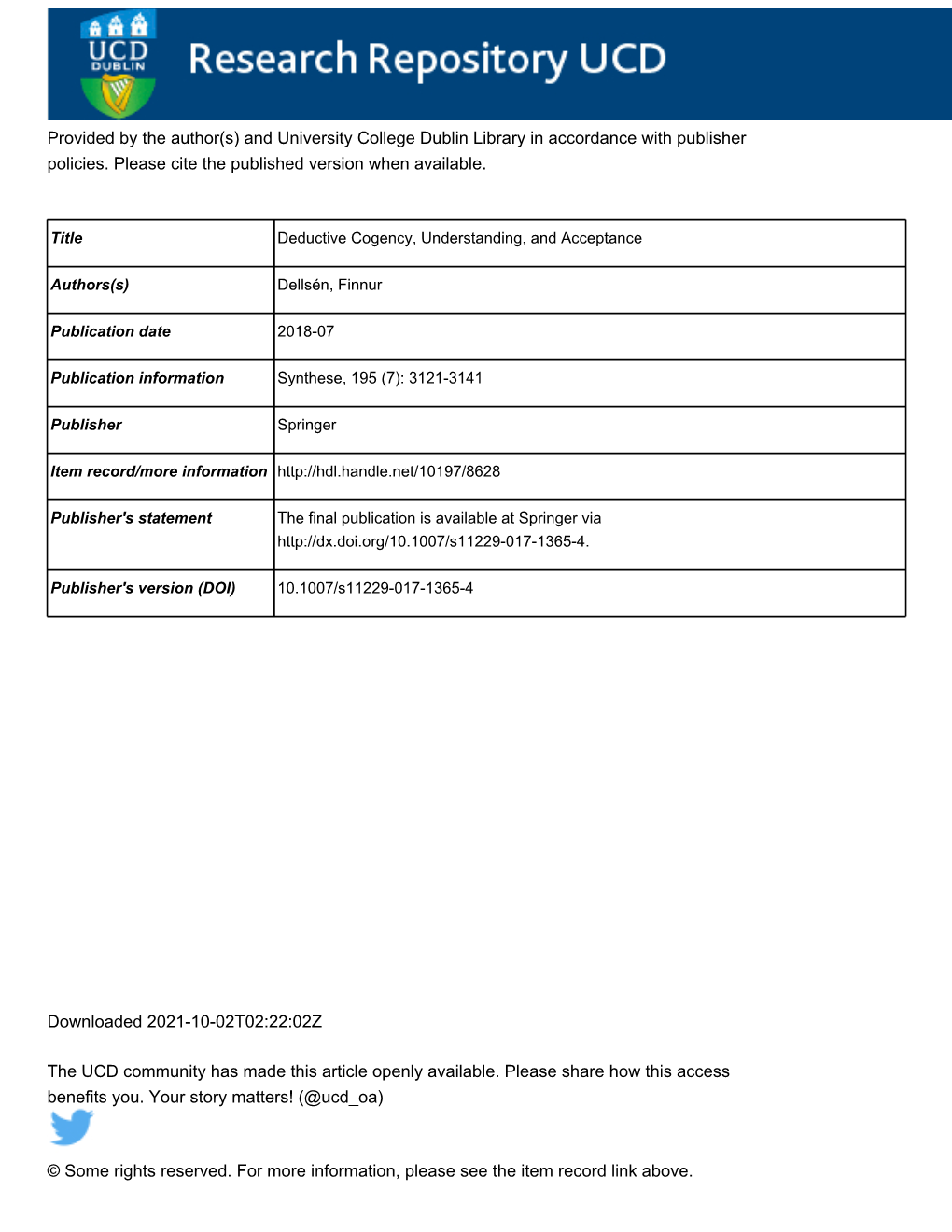 Provided by the Author(S) and University College Dublin Library in Accordance with Publisher Policies