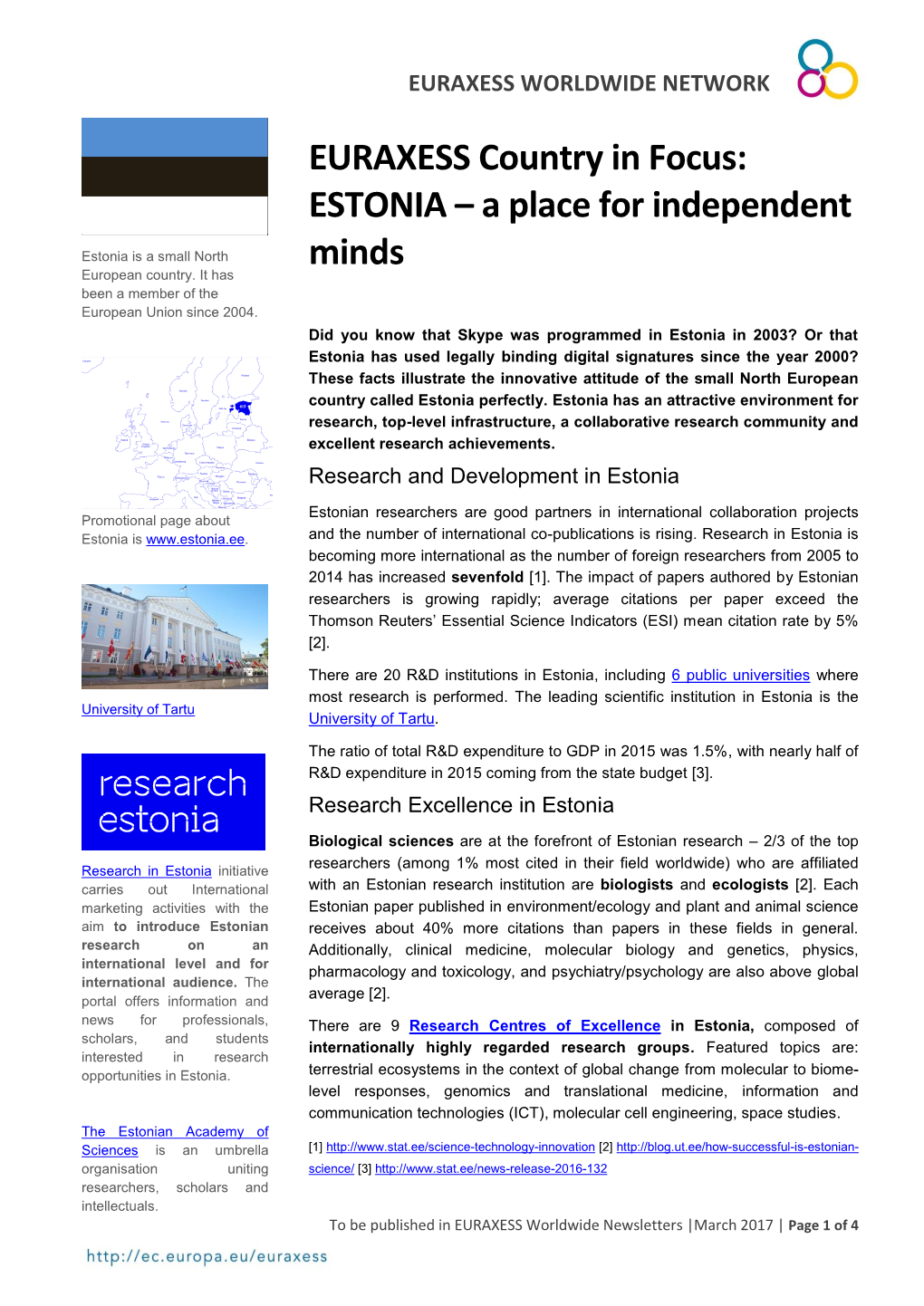 ESTONIA – a Place for Independent