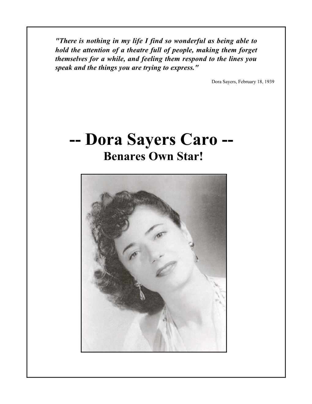 Dora Sayers Caro