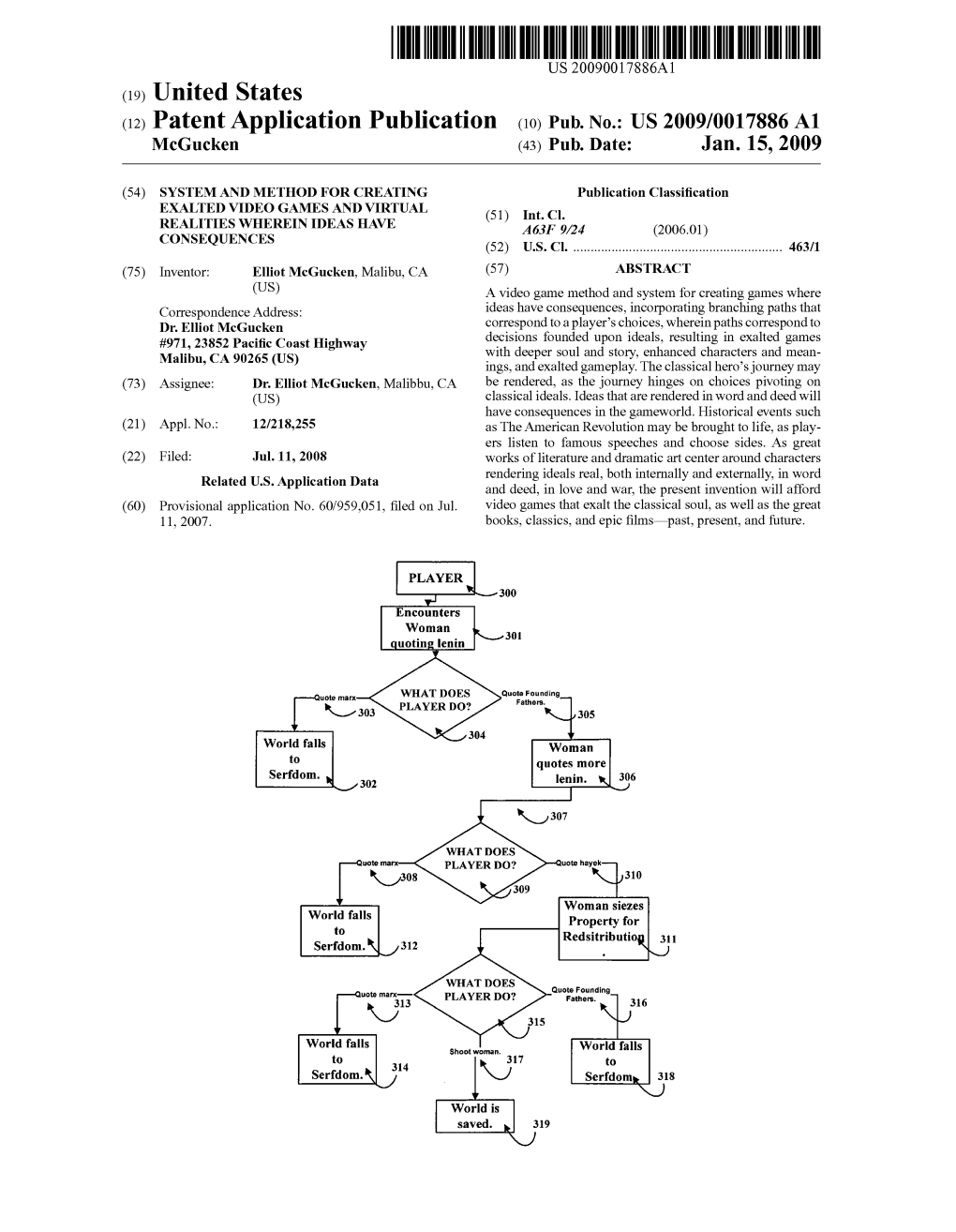 (12) Patent Application Publication (10) Pub. No.: US 2009/0017886 A1 Mcgucken (43) Pub