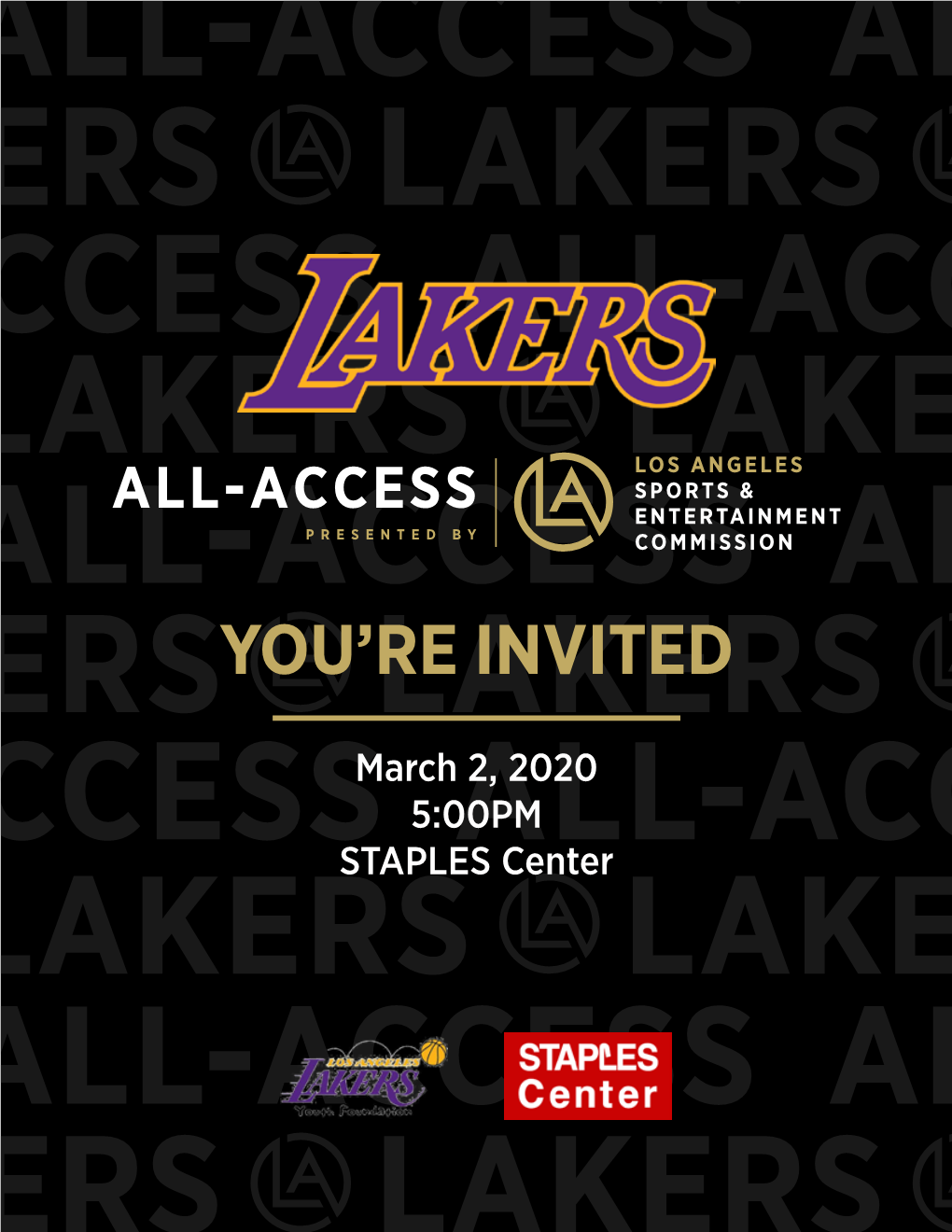 View Lakers All Access Invitation