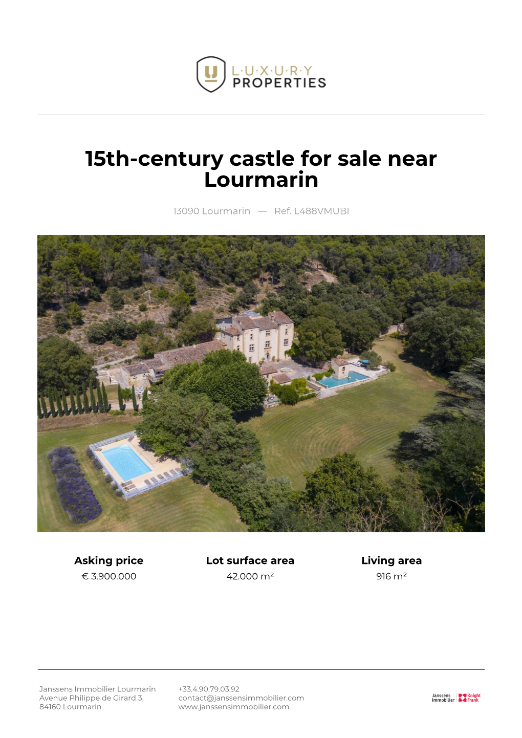 15Th-Century Castle for Sale Near Lourmarin