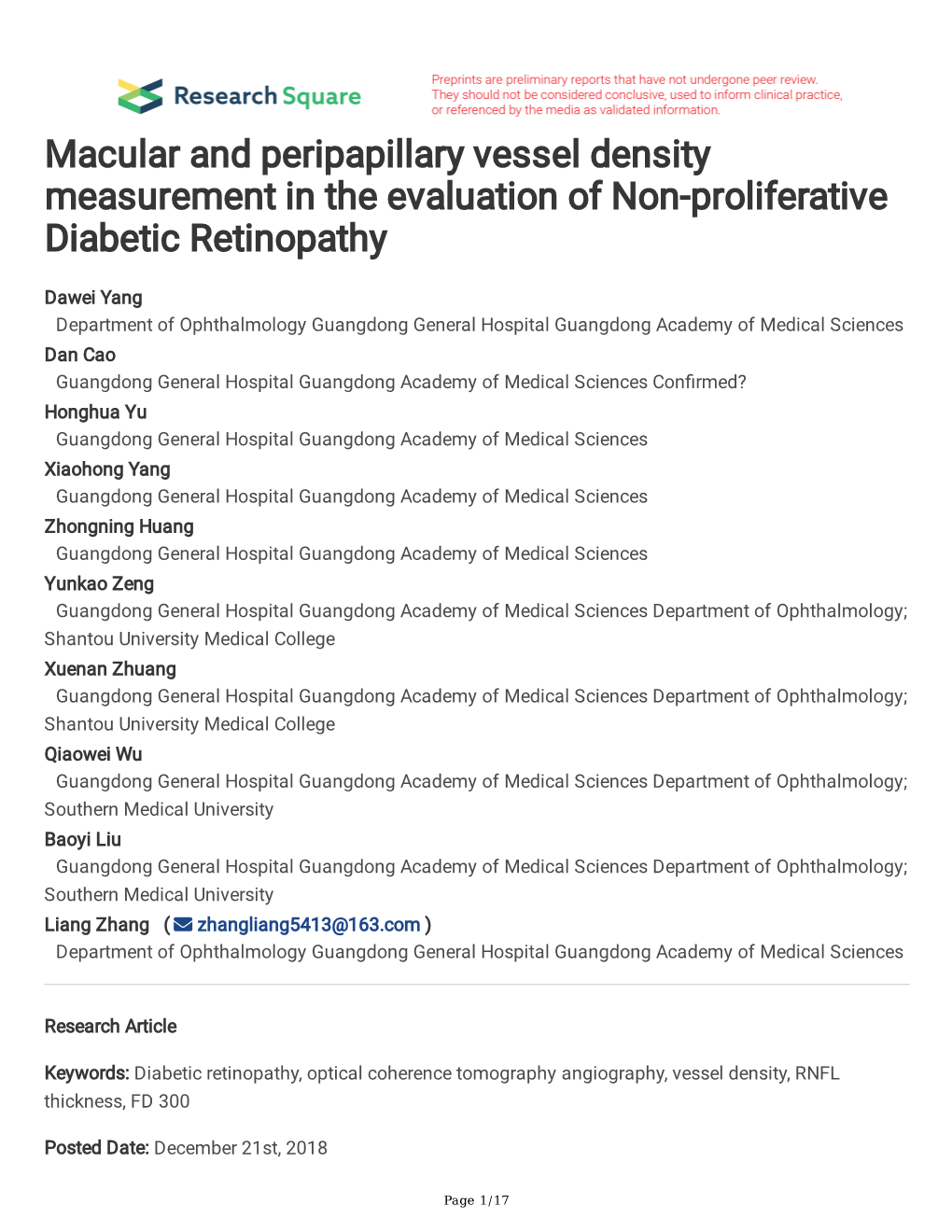 Macular and Peripapillary Vessel Density Measurement in the Evaluation of Non-Proliferative Diabetic Retinopathy