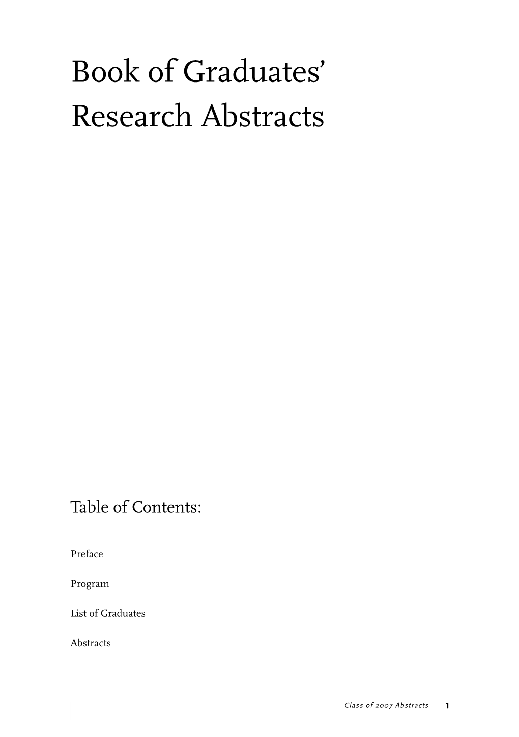 2007 Book of Abstracts
