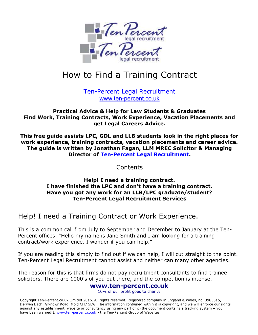 Advice for Law Students and Graduates Looking for a Training Contract