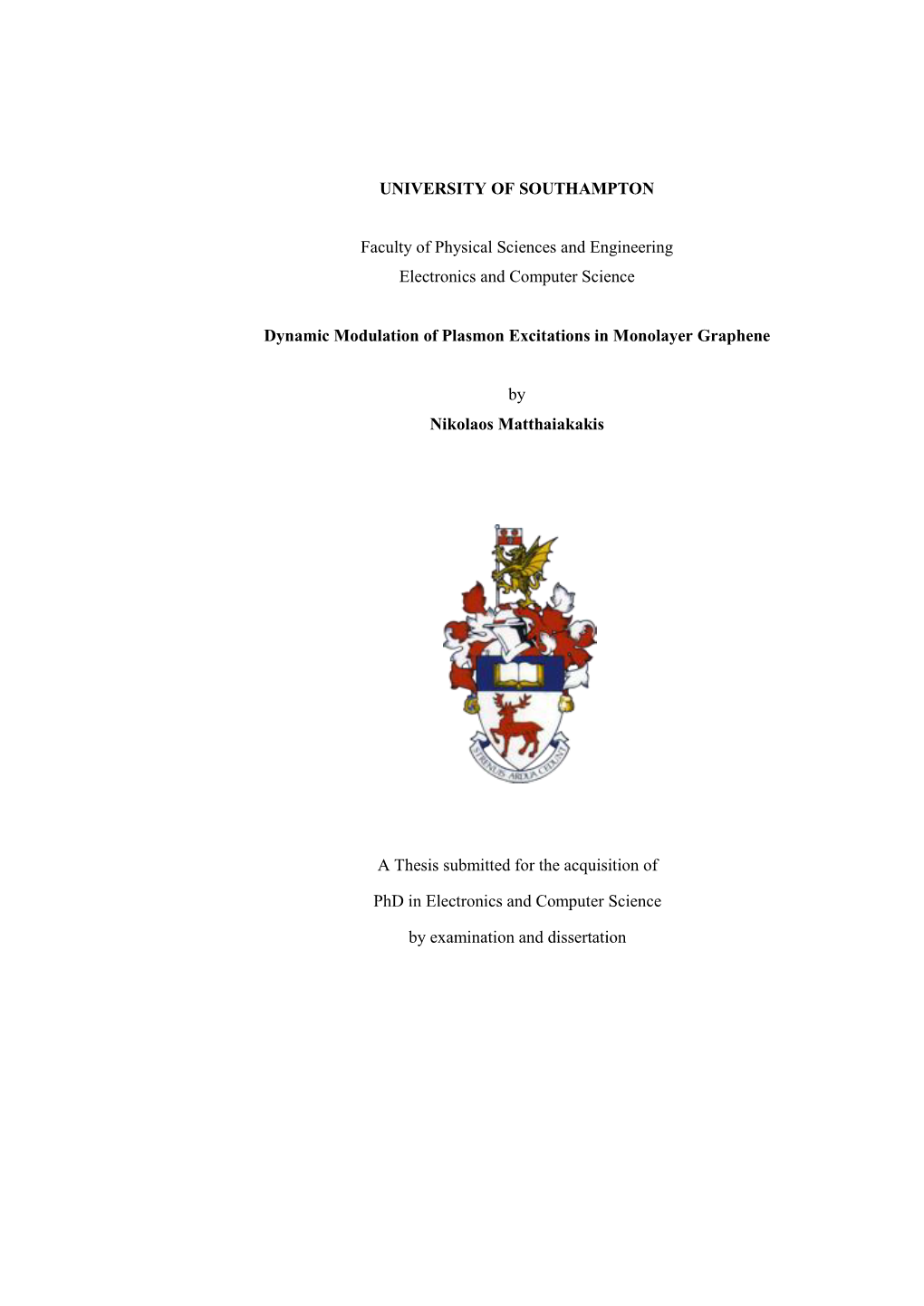 A Thesis Submitted for the Acquisition of Phd in Electronics and Computer