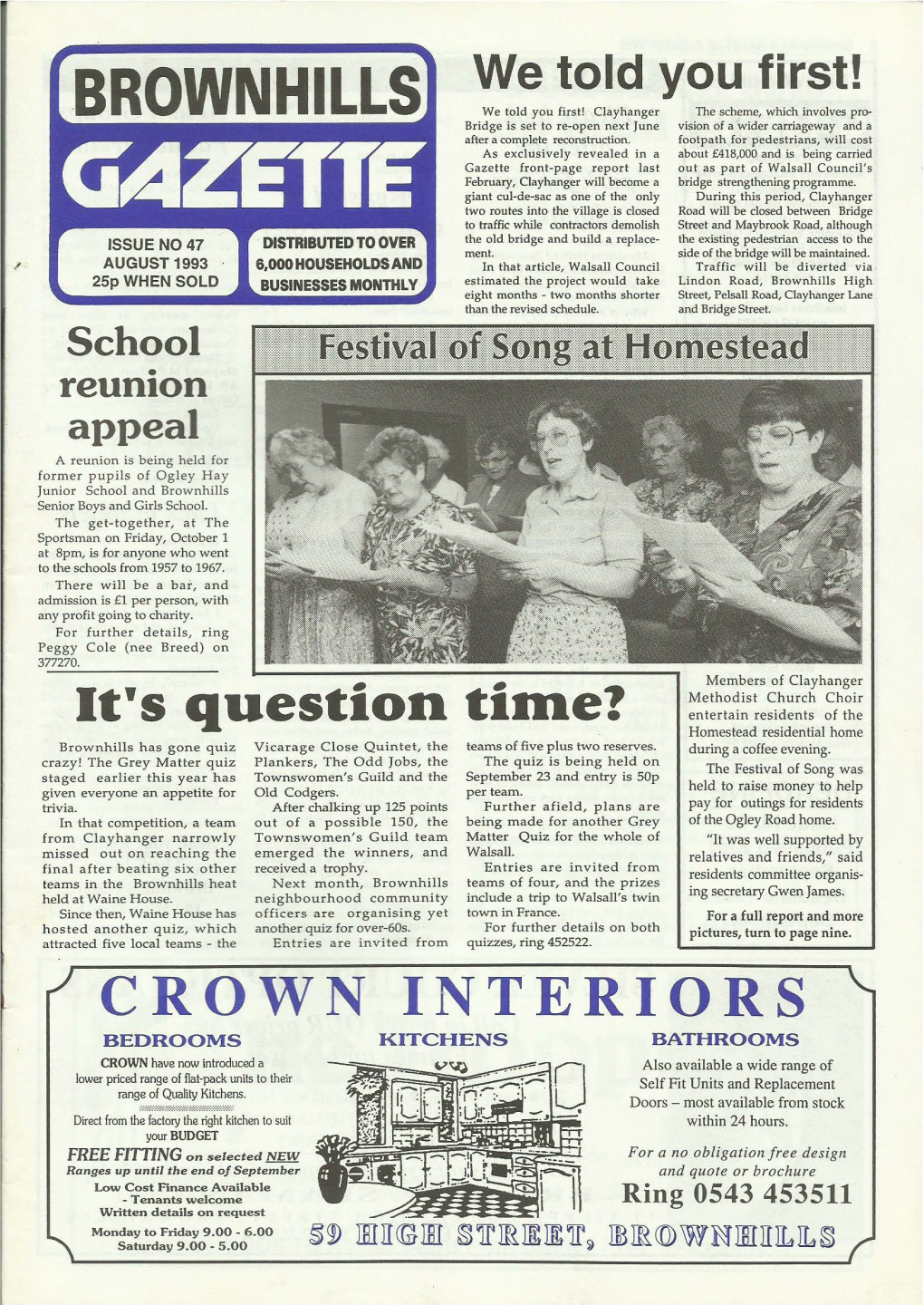 Brownhills Gazette Issue 47 August 1993