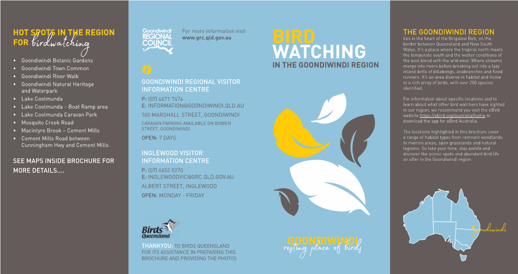 BIRD WATCHING SITES in BIRD WATCHING SITES in Goondiwindi Inglewood