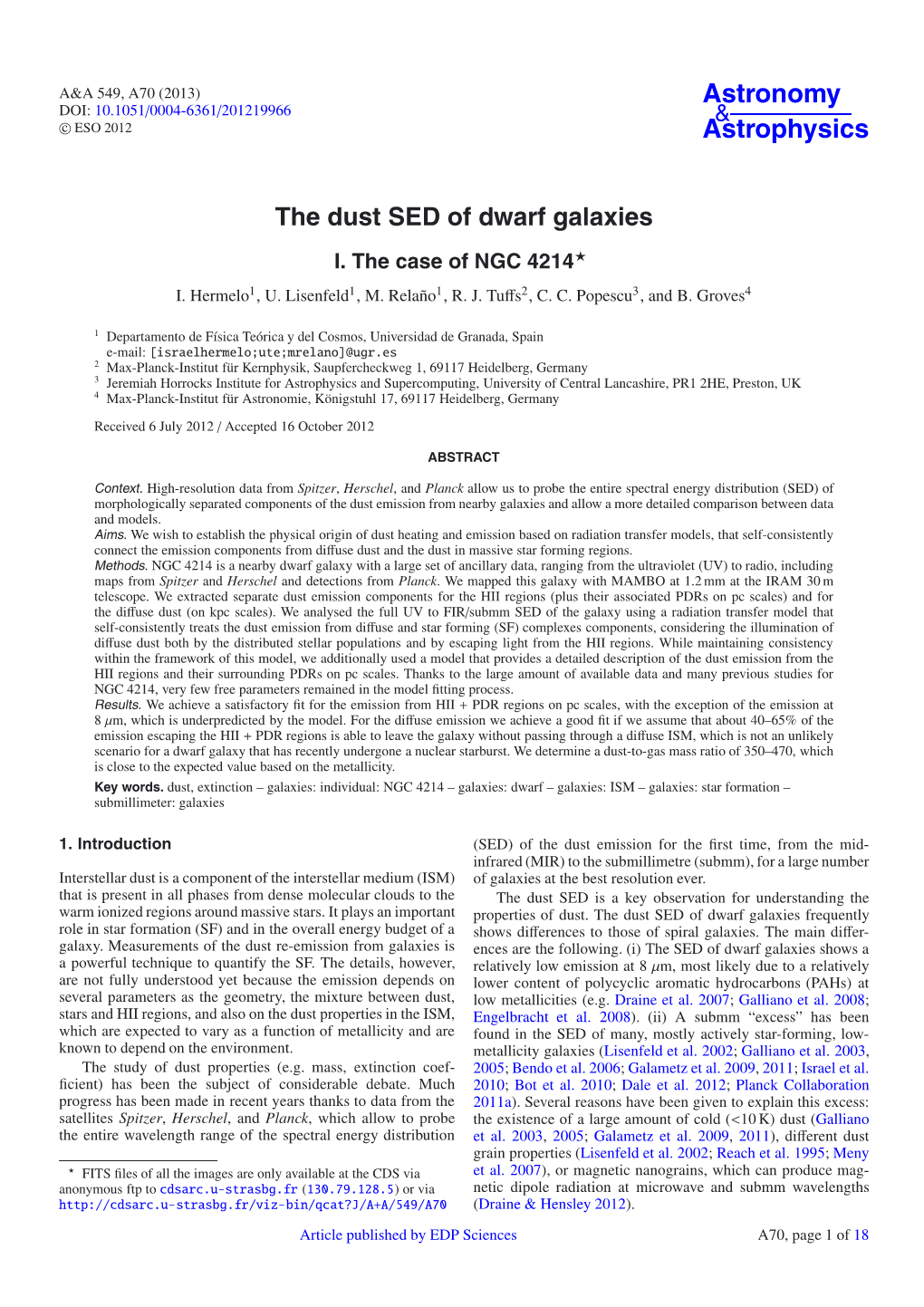 The Dust SED of Dwarf Galaxies I