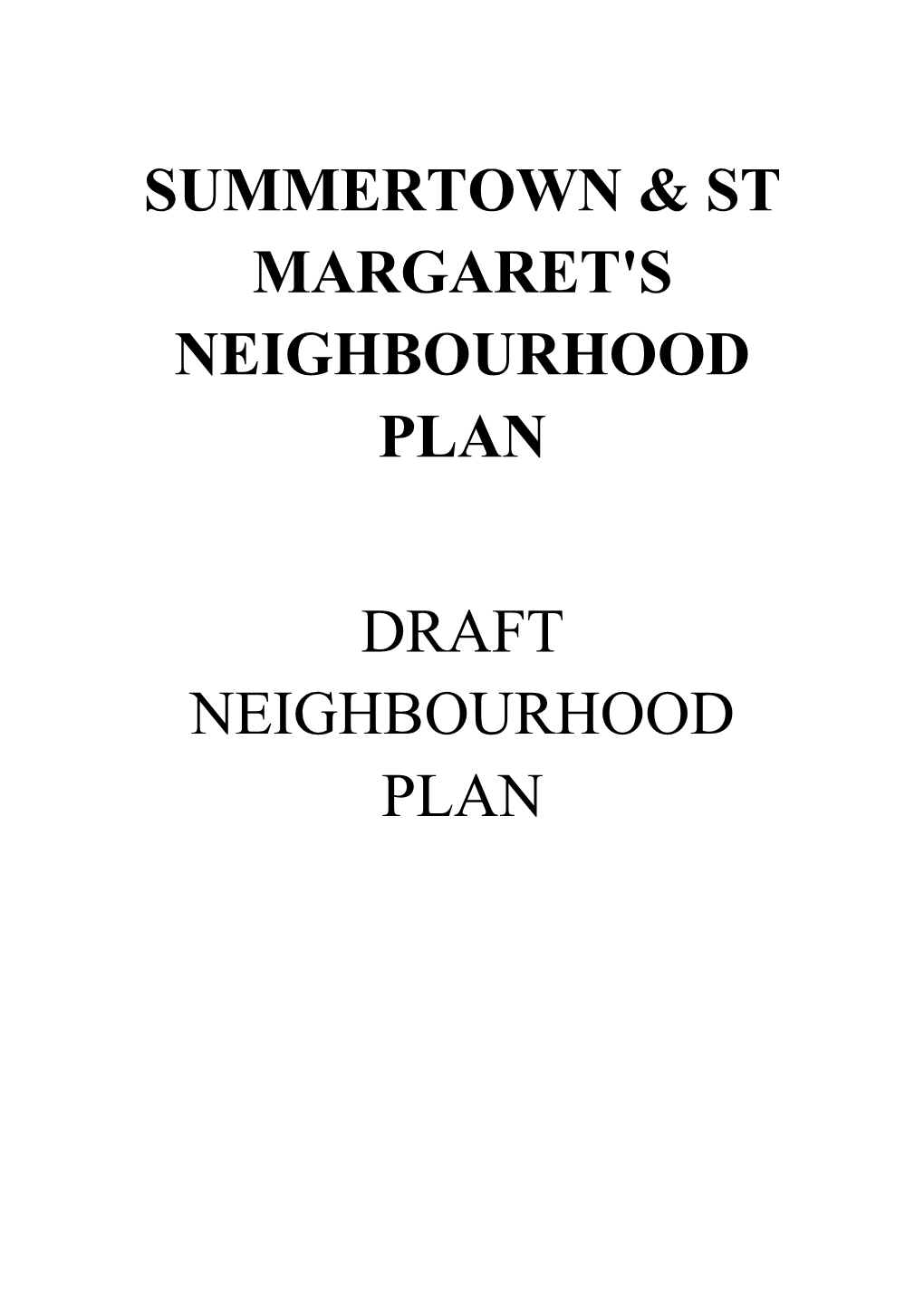 Summertown & St Margaret's Neighbourhood Plan