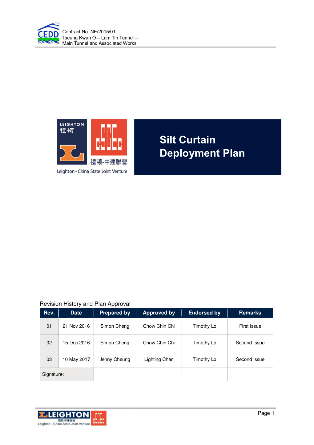 Silt Curtain Deployment Plan