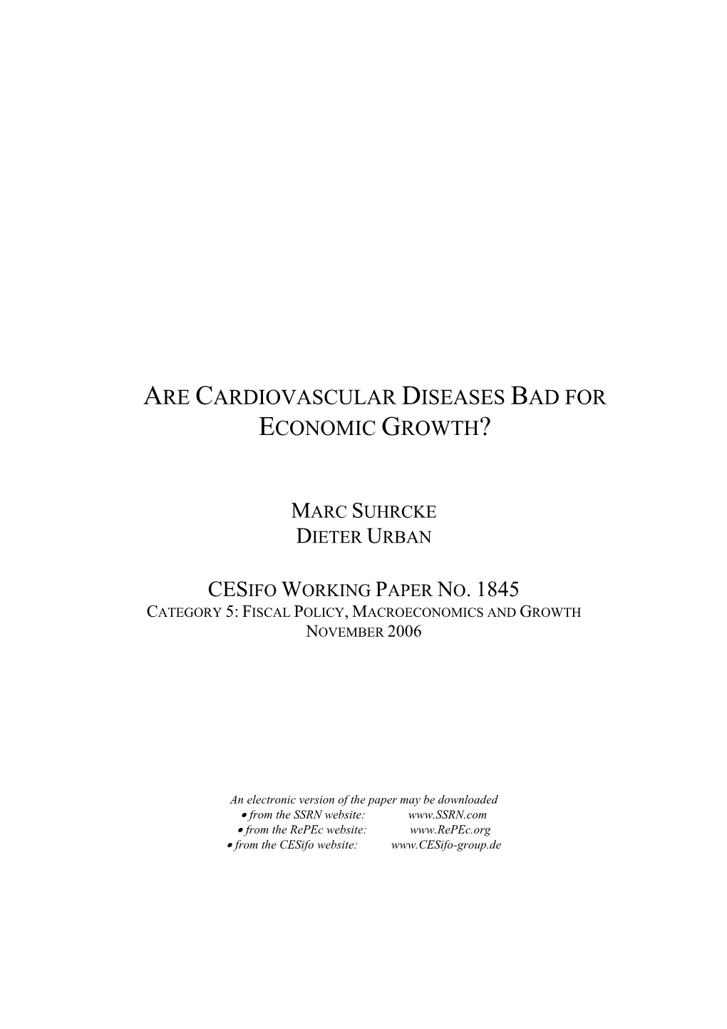 Are Cardiovascular Diseases Bad for Economic Growth?