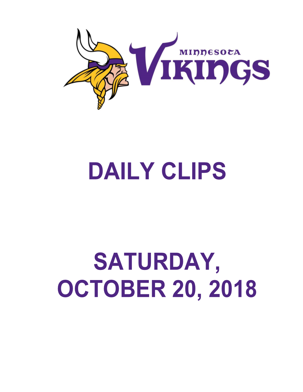 Daily Clips Saturday, October 20, 2018