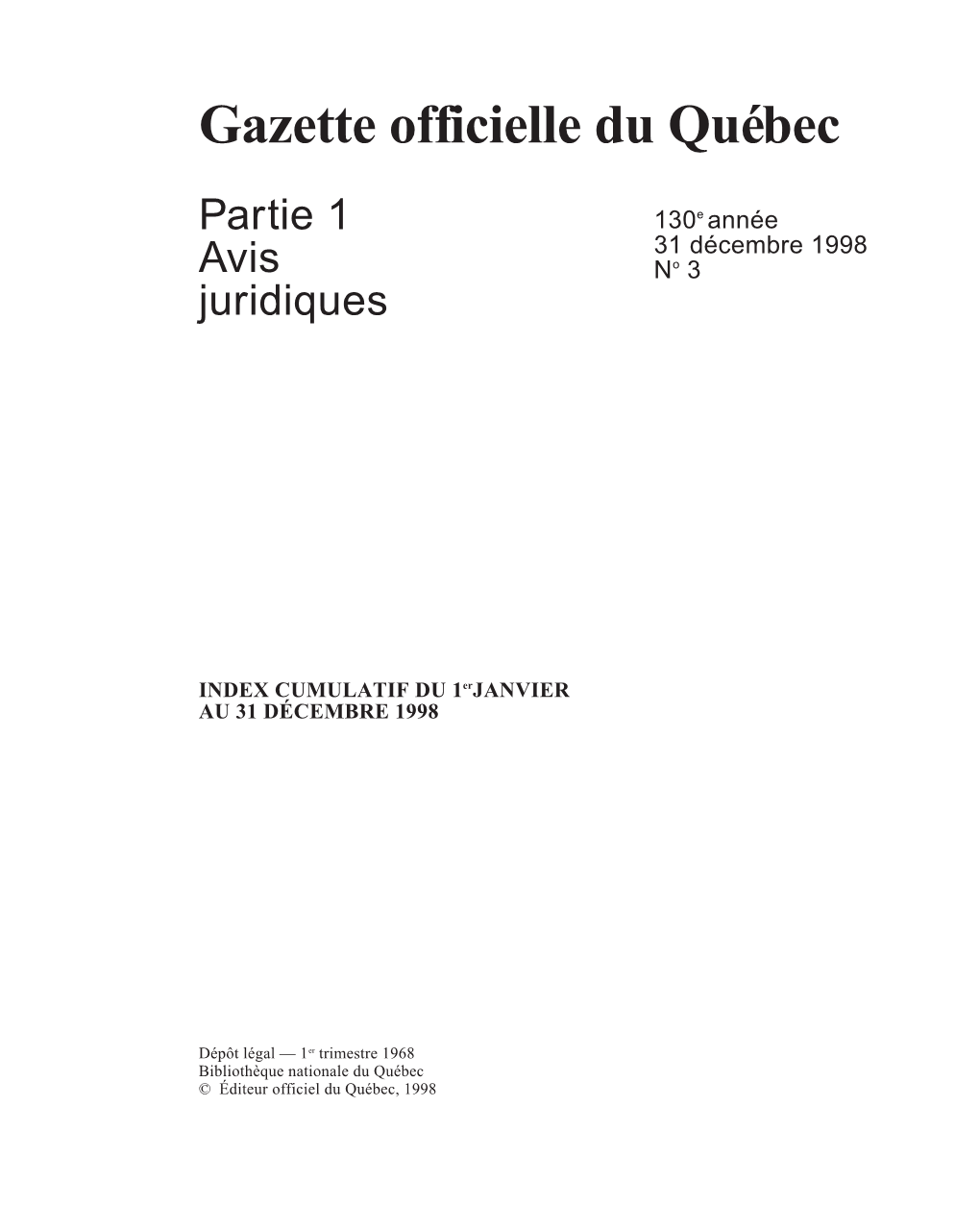 Gazette Officielle Du Québec
