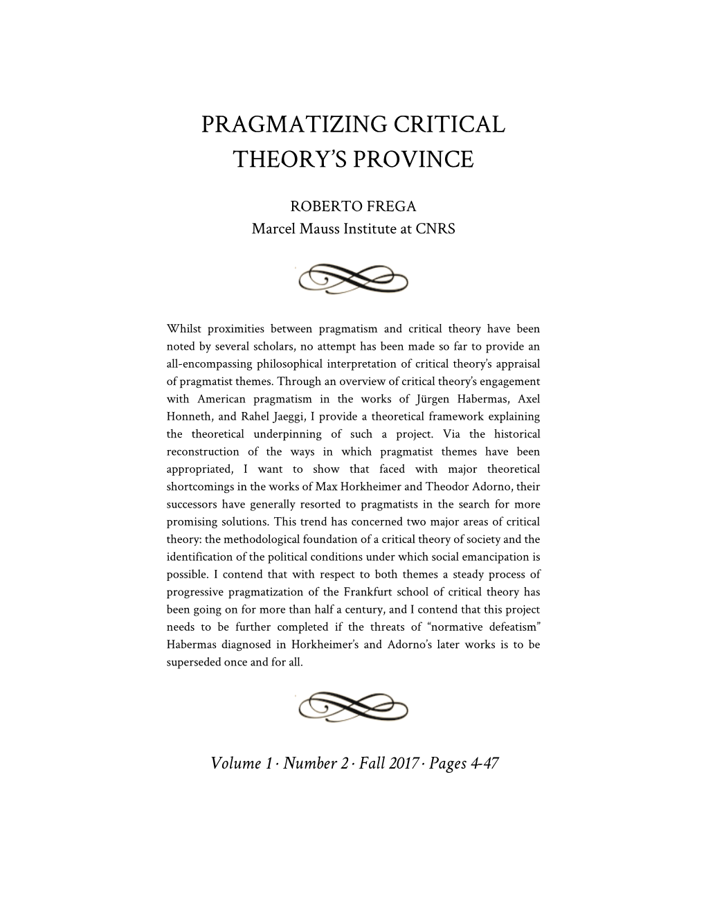 Pragmatizing Critical Theory's Province