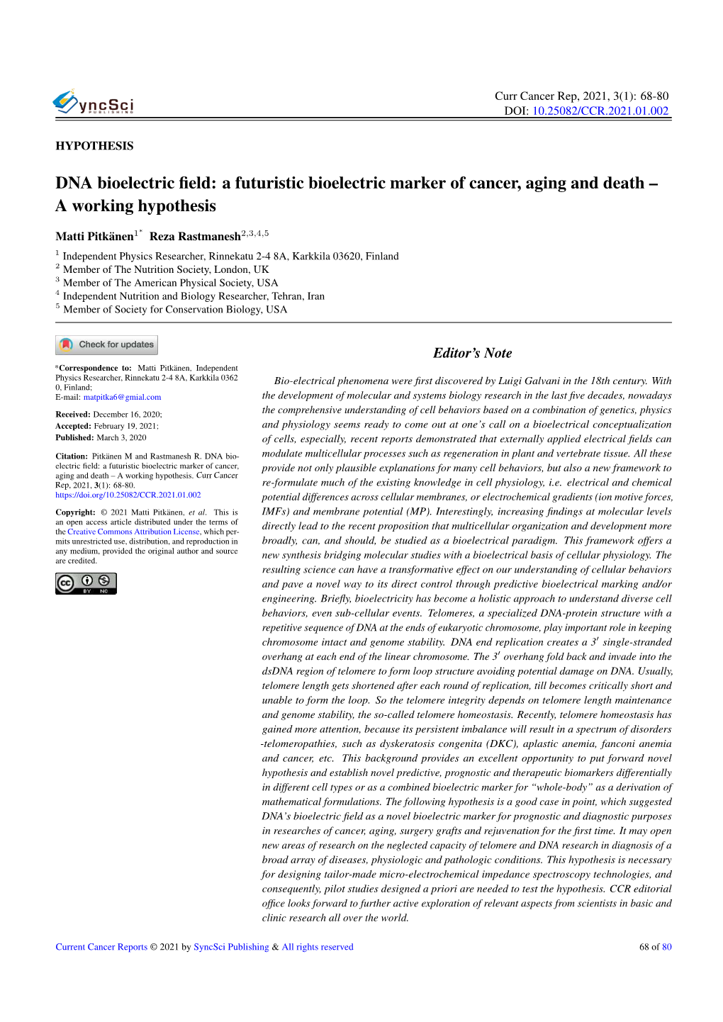 DNA Bioelectric Field