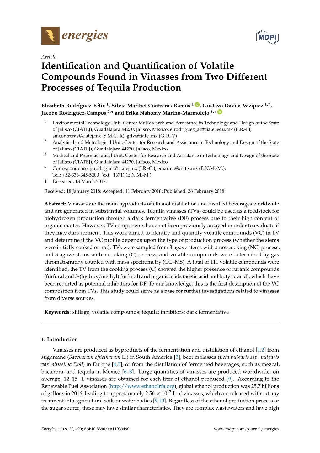 Identification and Quantification of Volatile Compounds Found In