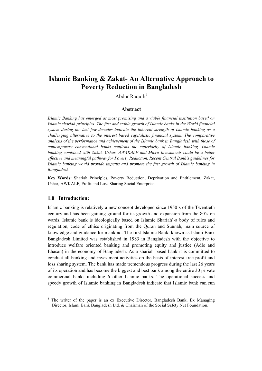 Islamic Banking & Zakat