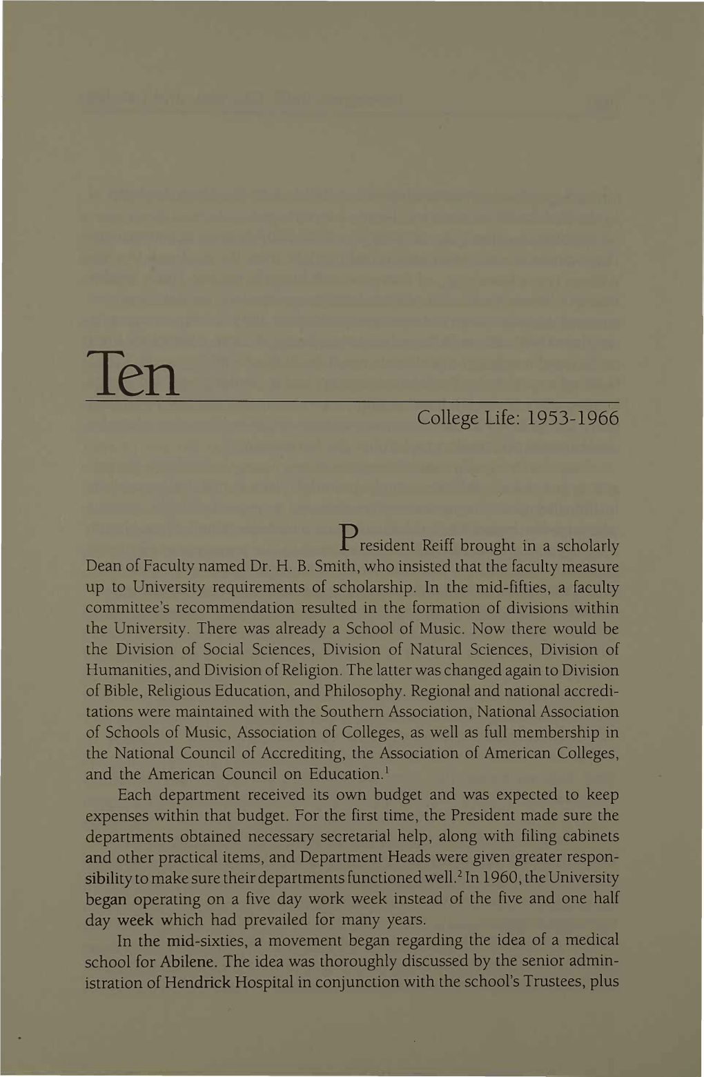College Life: 1953-1966