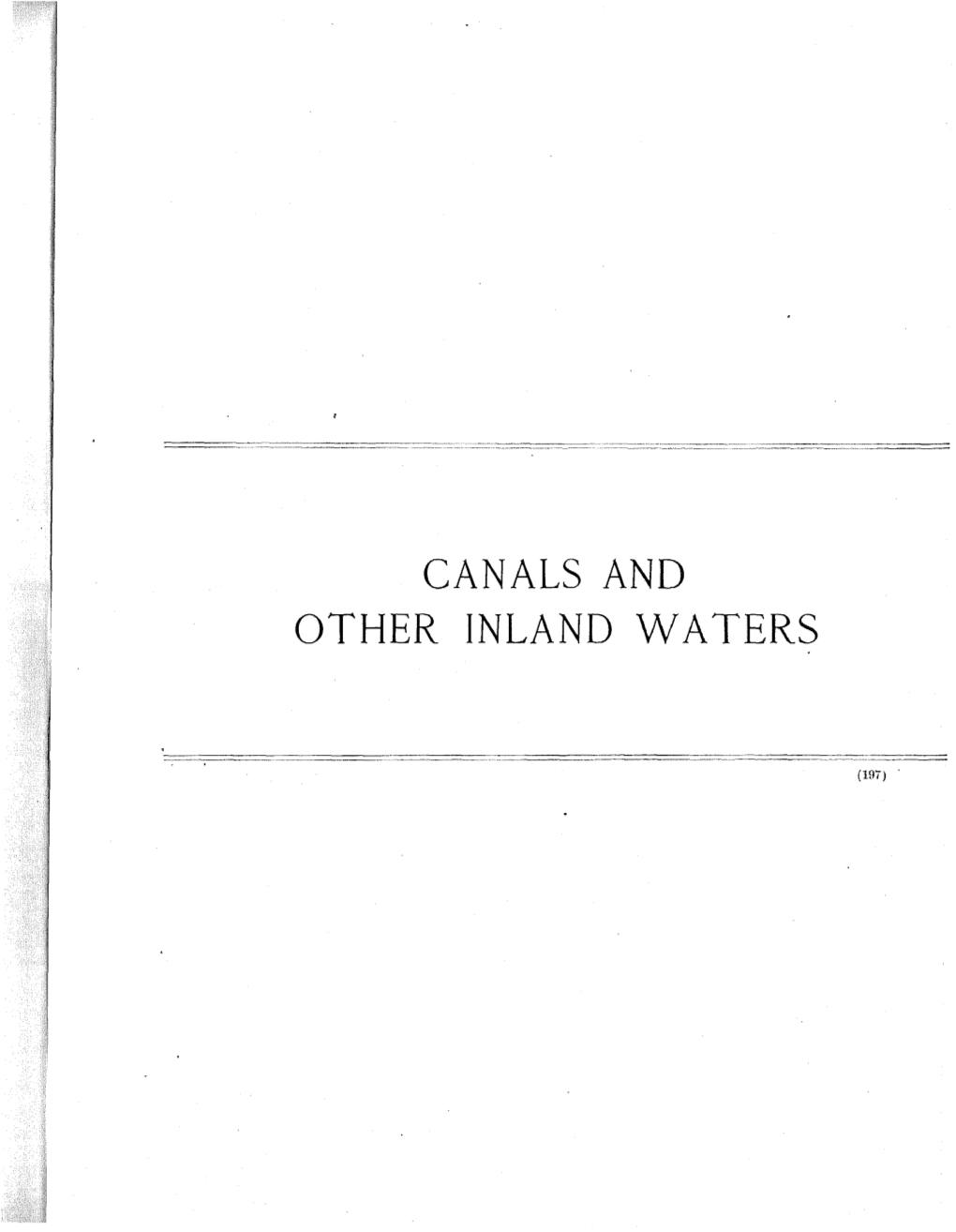 Canals and Other Inland Waters