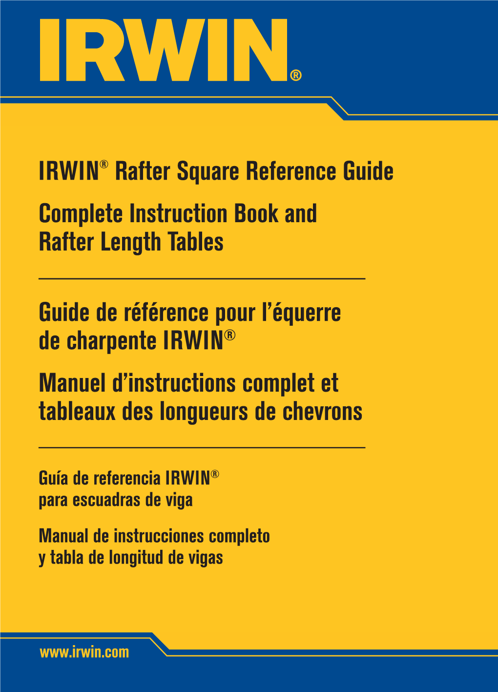 IRWIN® Rafter Square Reference Guide Complete Instruction Book