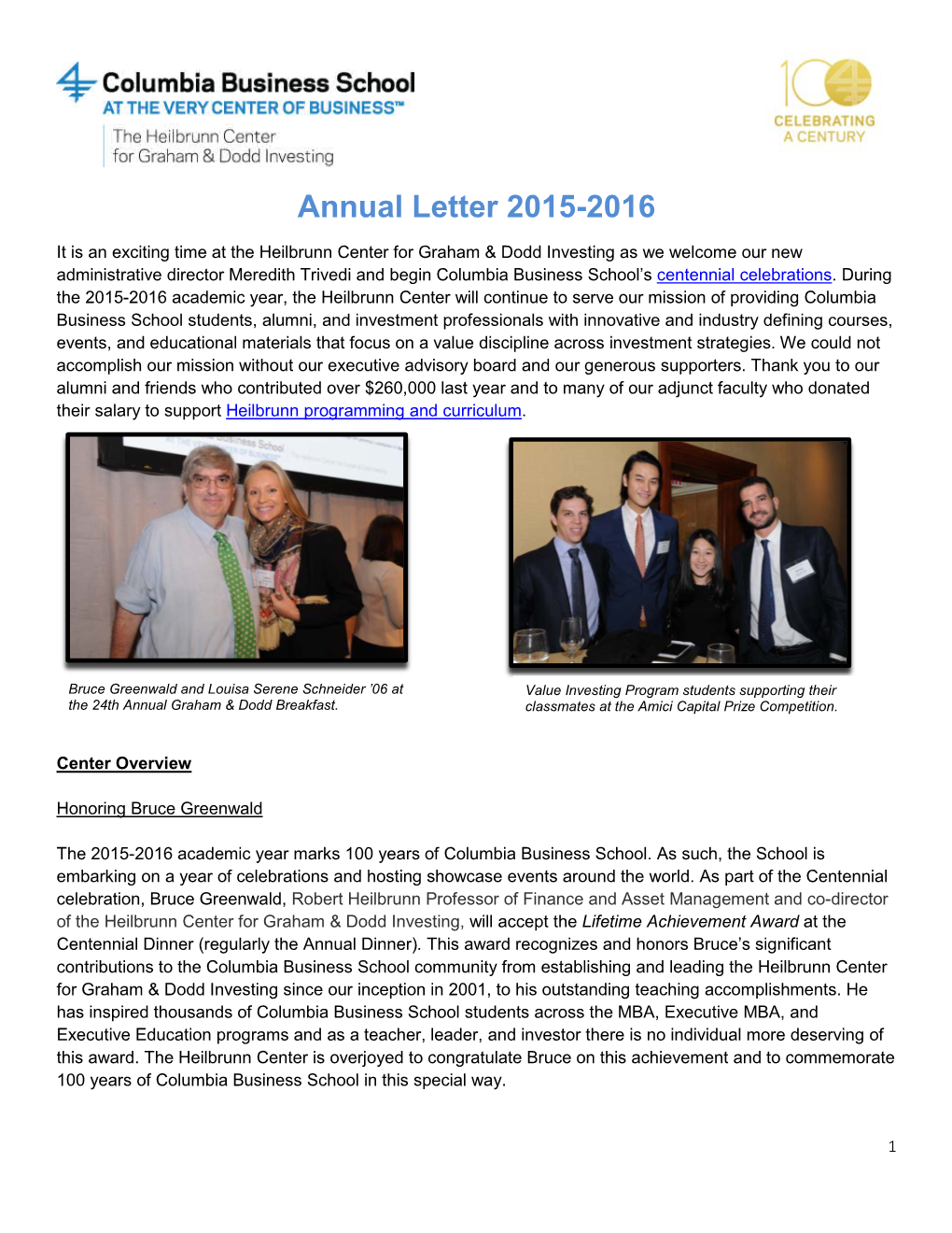 Annual Letter 2015-2016