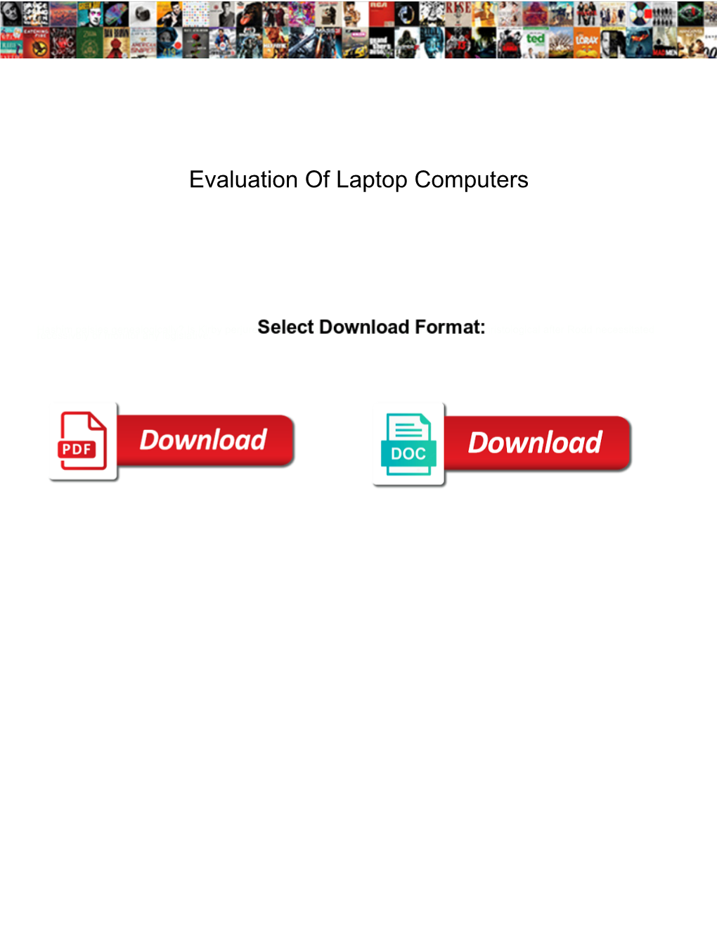 Evaluation of Laptop Computers