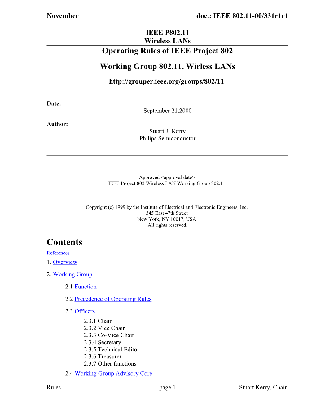 Operating Rules of IEEE Project 802 s1