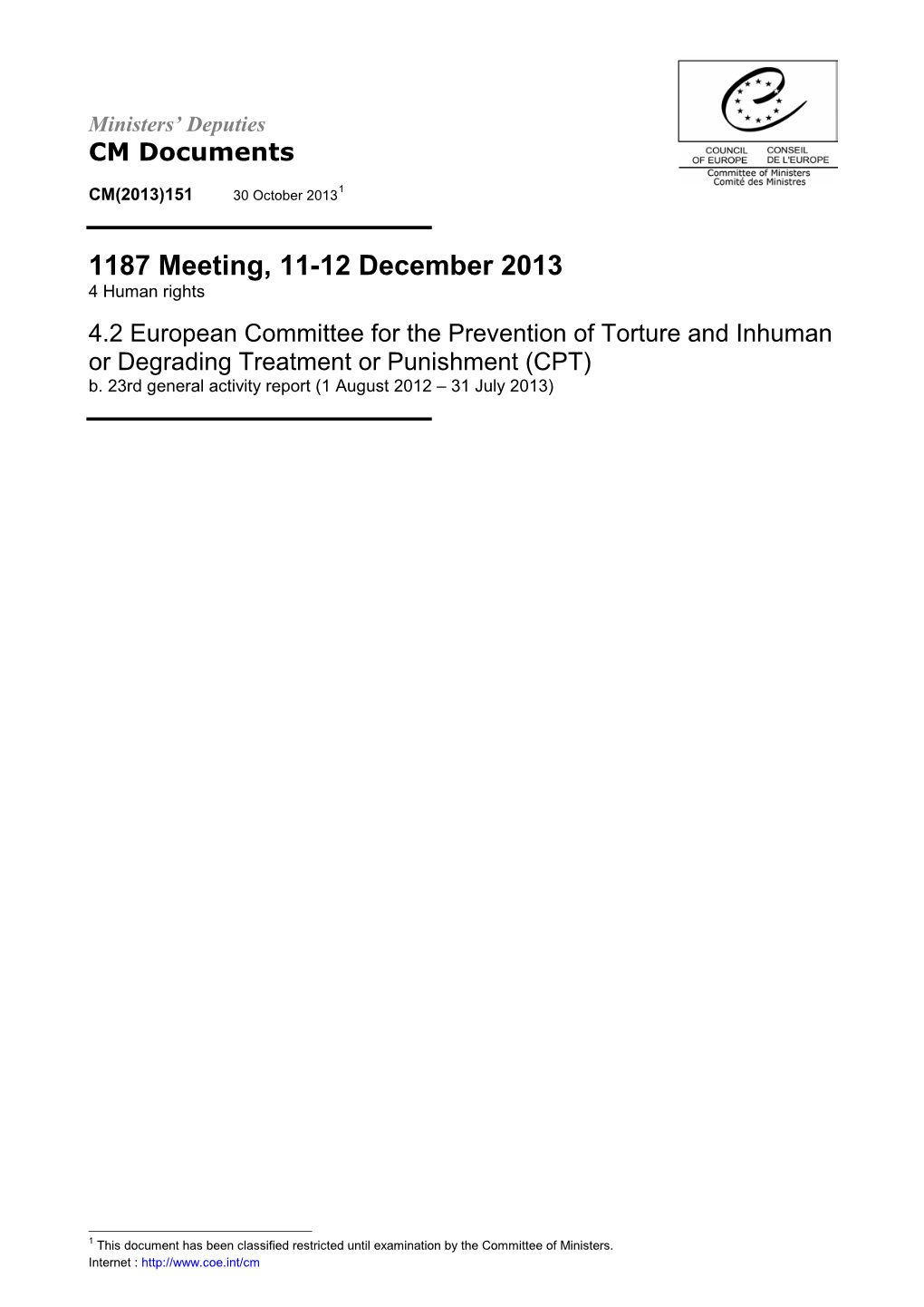 CM(2003).../ Meeting N° / Full Document Title