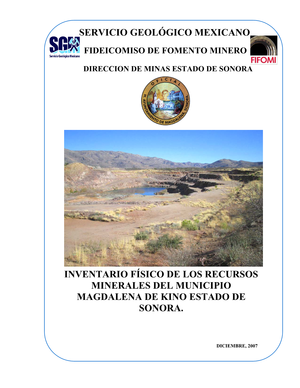 Servicio Geológico Mexicano Inventario Físico De Los