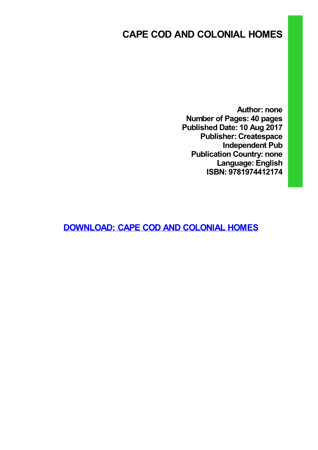 {FREE} Cape Cod and Colonial Homes