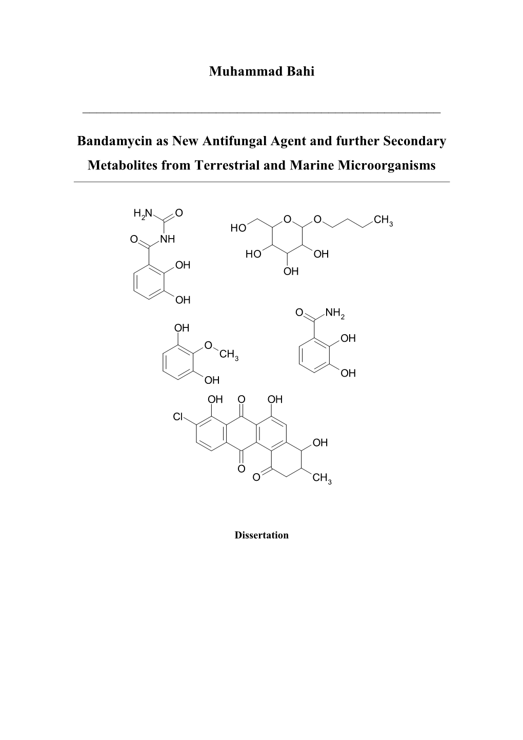 Bandamycin As New Antifungal Agent and Further Secondary Metabolites from Terrestrial and Marine Microorganisms