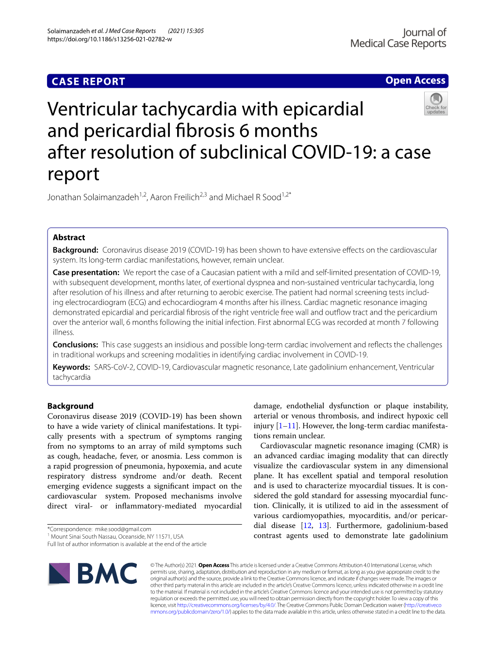 Ventricular Tachycardia with Epicardial and Pericardial Fibrosis 6 Months