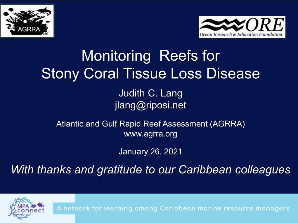 Monitoring Reefs for SCTLD Presentation