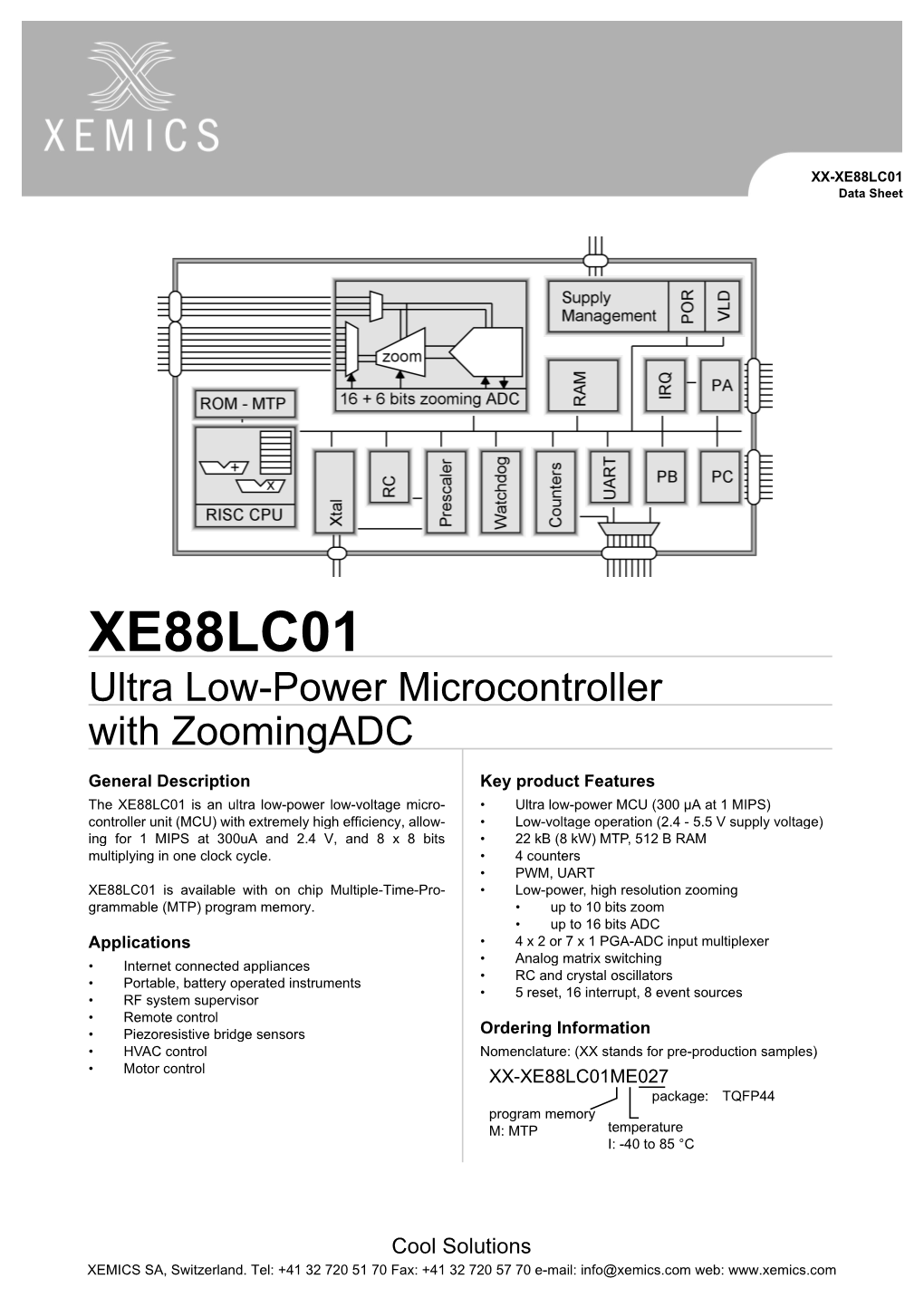 XE88LC01 Data Sheet