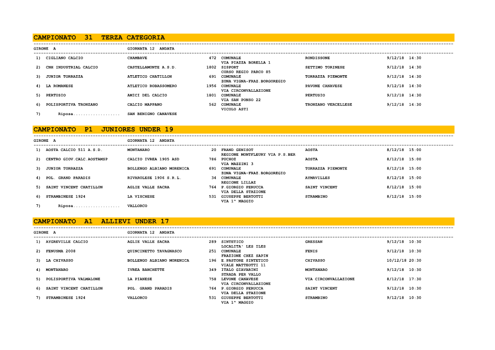 IV Programma Gare 8-9 Dicembre 2018