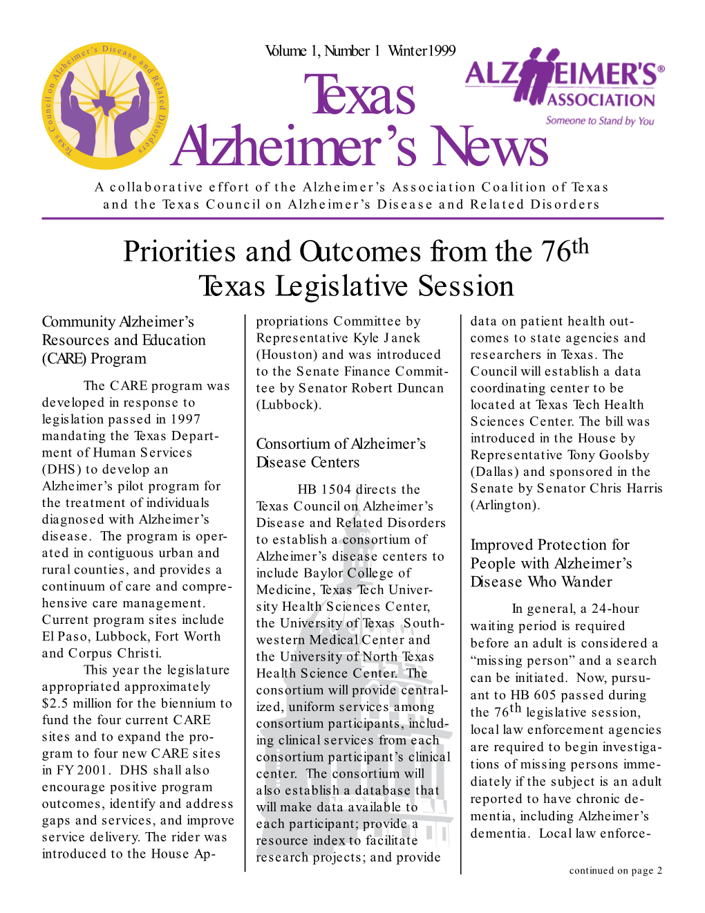 Texas Alzheimer's News