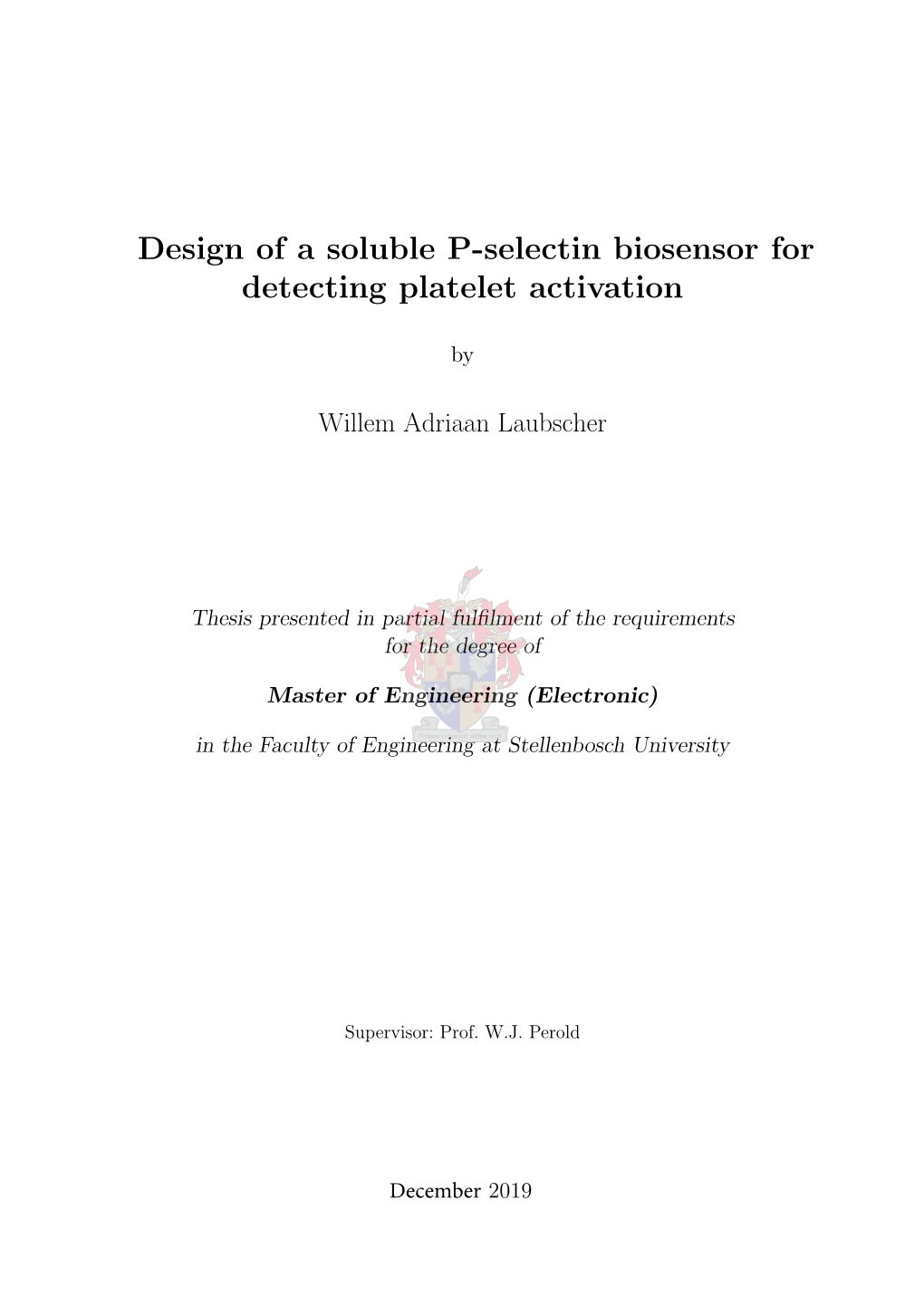 Design of a Soluble P-Selectin Biosensor for Detecting Platelet Activation