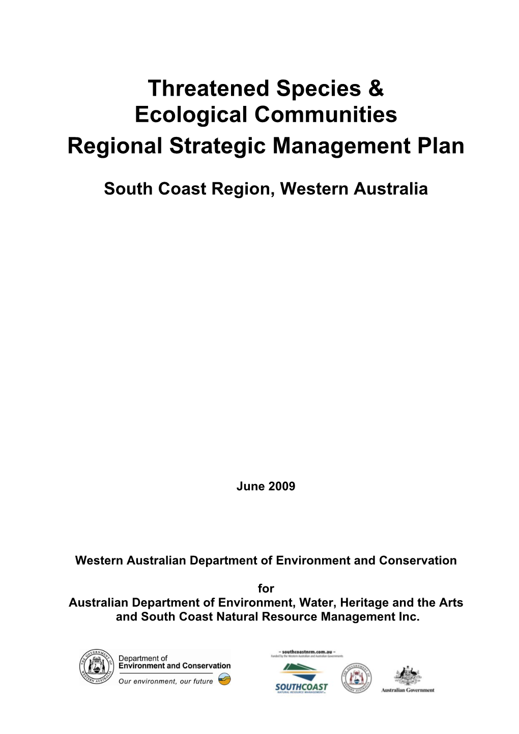 Threatened Species & Ecological Communities Regional Strategic