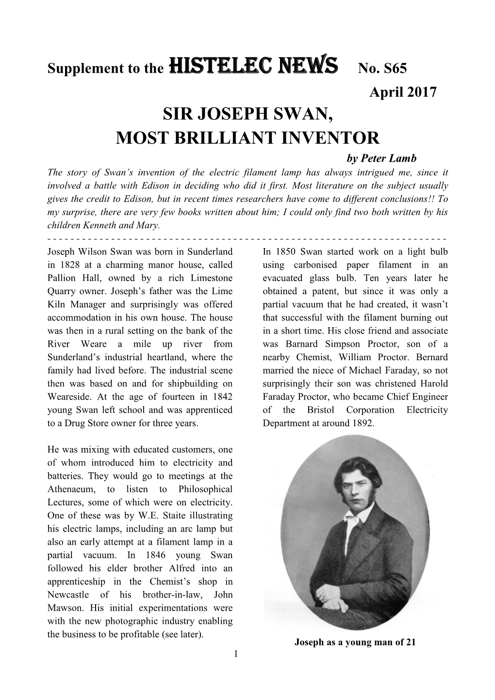 Sir Joseph Swan, Most Brilliant Inventor