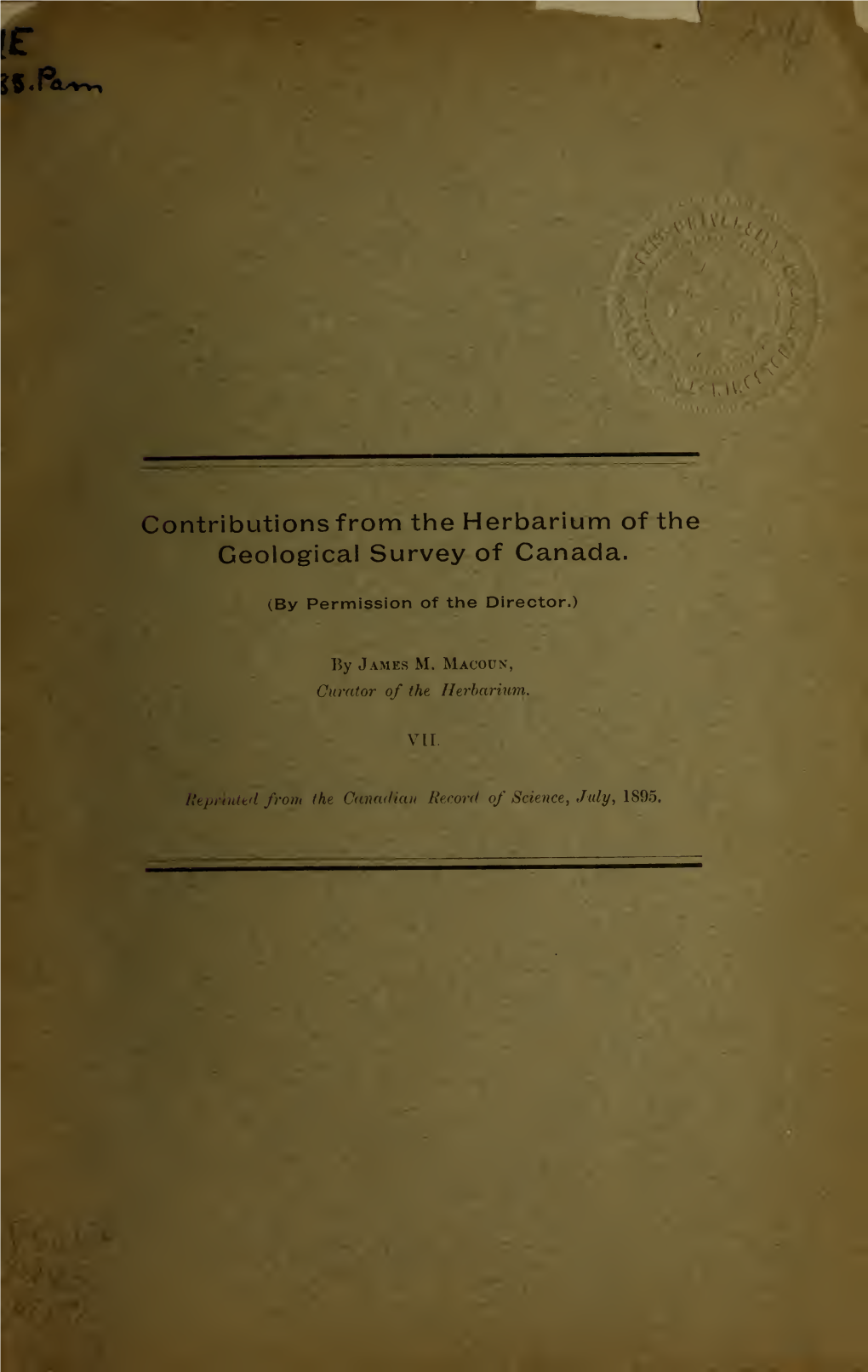 Contributions to Canadian Botany